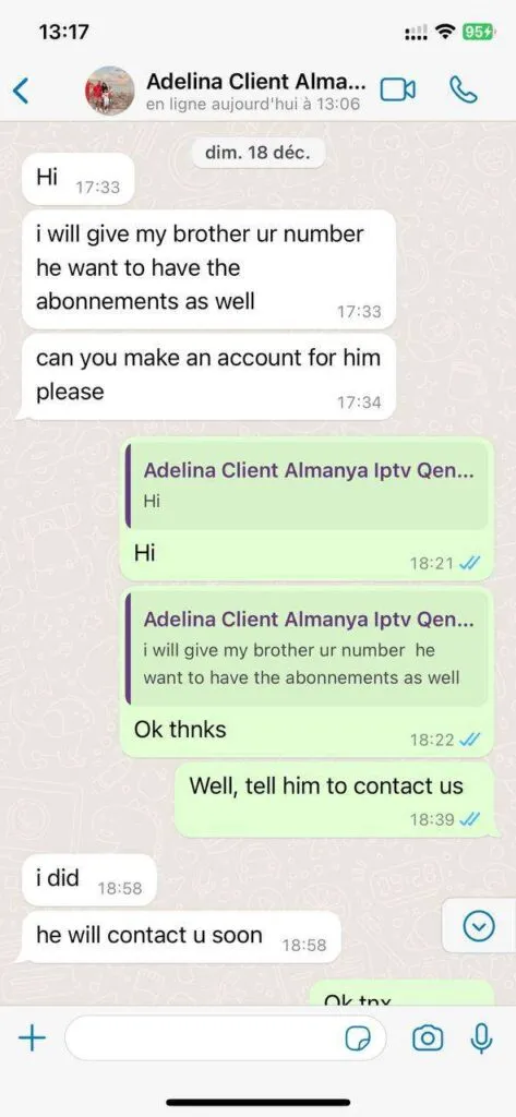 Jesko IPTV WhatsApp Customer Support Chat Screenshot 5